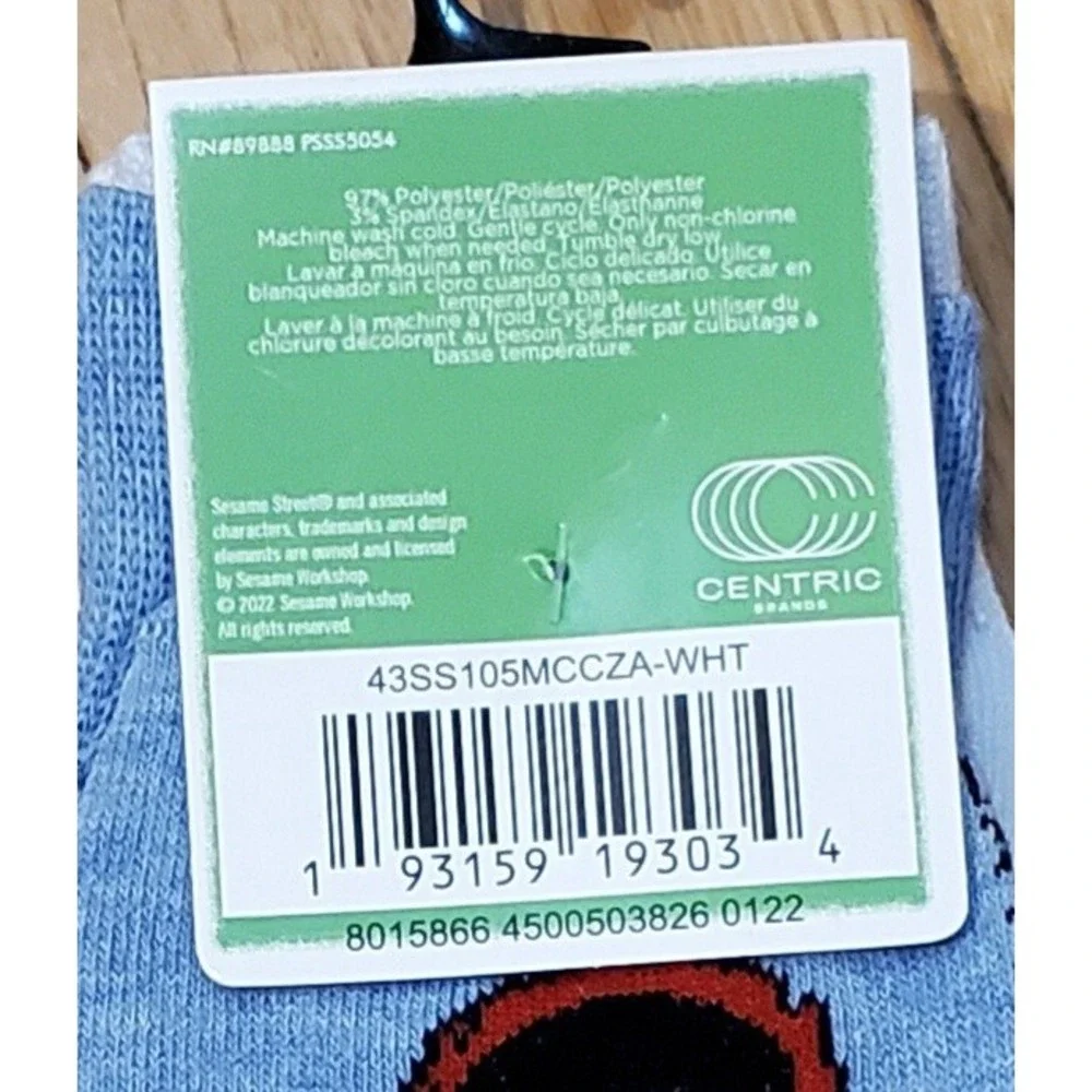 Sesame Street Big Bird & Elmo Crew Socks 2 Pairs New Men's‎